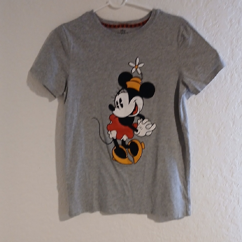 Disney Gray and Red Mickey Mouse Tee L Girls